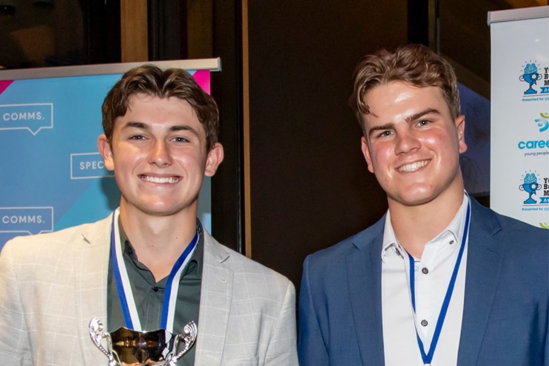 Jed and James, Salare co-founders, at the Young Business Minds Awards
