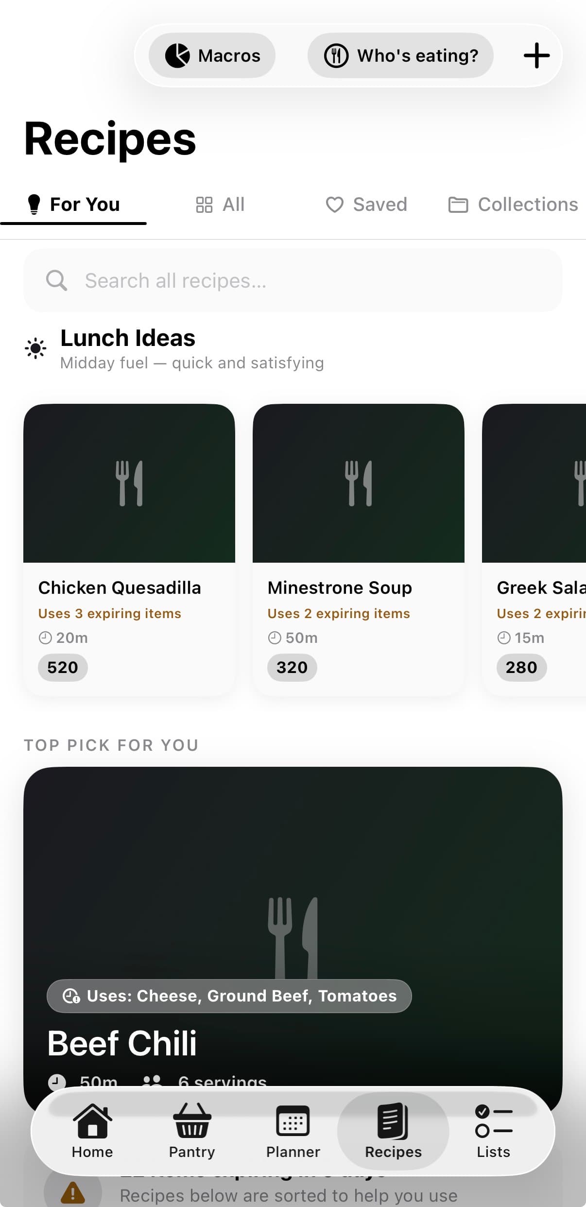 Salare — A feed that knows your pantry.